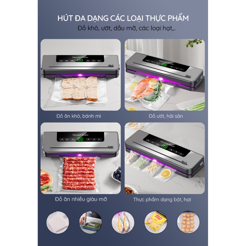 Product image Máy Hút Chân Không KAW K5 - Hút Tự Động, Khử Trùng Bằng Tia Cực Tím, Bảo Quản Thực Phẩm Trong Gia Đình 4