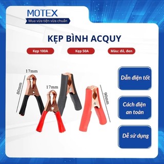 2 đôi Kẹp bình acquy 50-100A dày 0.6mm (đen + đỏ) chất lượng cao【MOTEX】