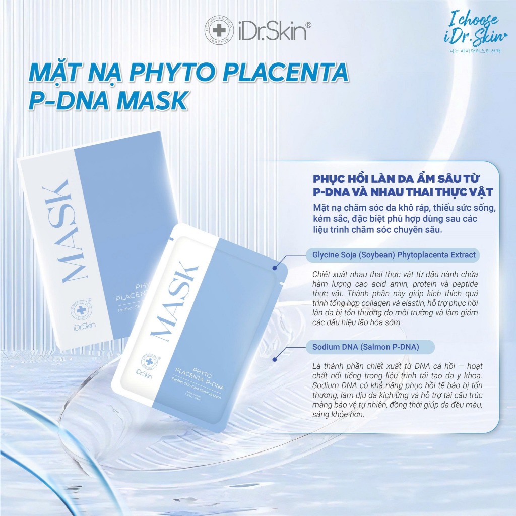 [iDr.Skin Chính Hãng] Mặt nạ iDr.Skin Phyto Placenta P-DNA Mask chuẩn spa ngay tại nhà