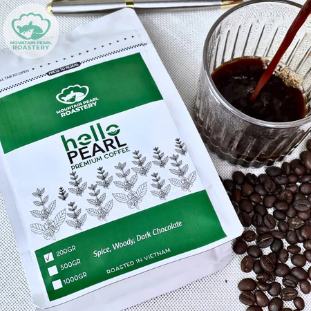 1 Kg Cà Phê Nguyên Hạt Robusta Đắk Lắk Truyền Thống - Mountain Pearl Coffee - Hello Pearl