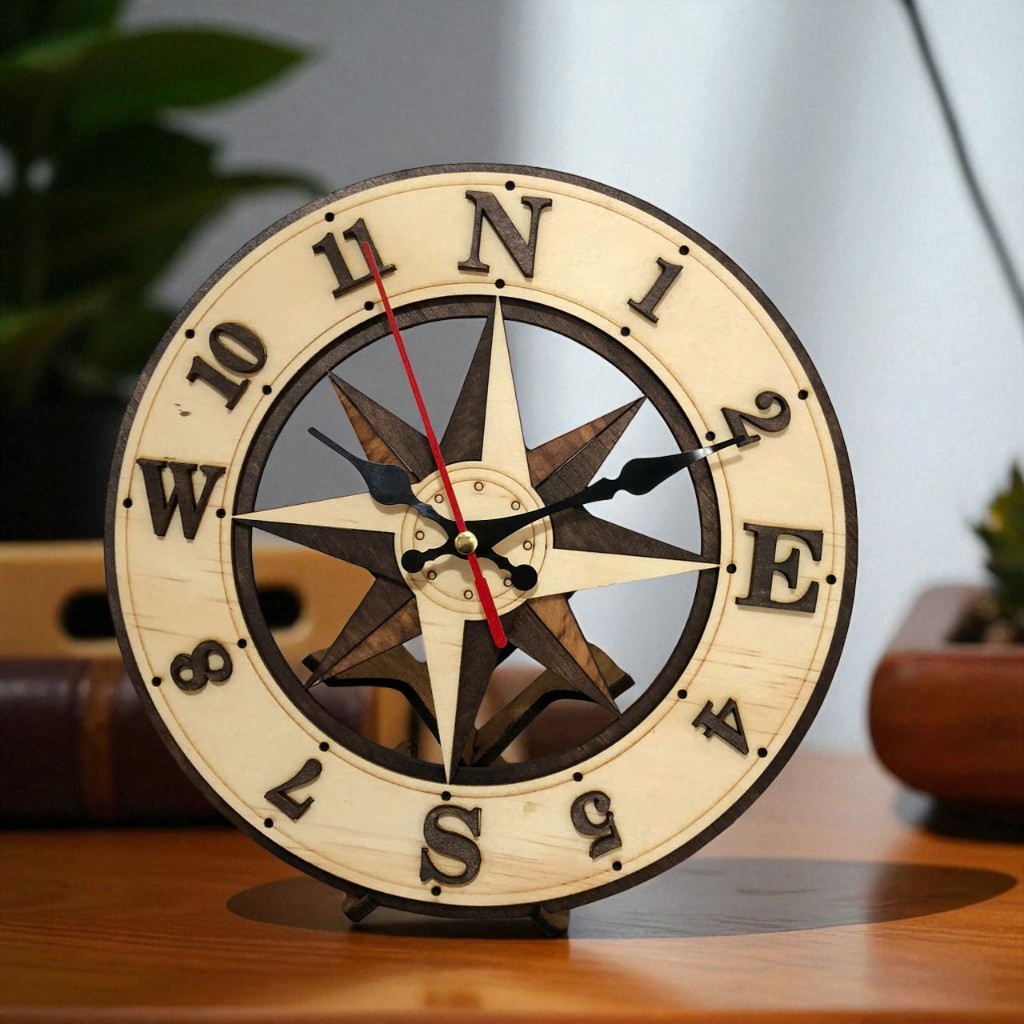 ĐỒNG HỒ GỖ LA MÃ ĐỂ BÀN (ĐK 20CM) LÀM QUÀ TẶNG | LYNHDECOR Miễn Phí khắc logo,in UV theo yêu cầu