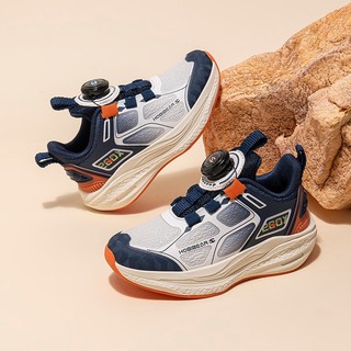 Giày thể thao bé trai HOBIBEAR EK1018 Orange Navy siêu nhẹ, vải mesh thoáng khí - đế EVA chống trượt