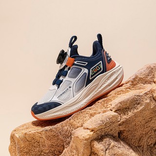 Giày thể thao bé trai HOBIBEAR EK1018 Orange Navy siêu nhẹ, vải mesh thoáng khí - đế EVA chống trượt