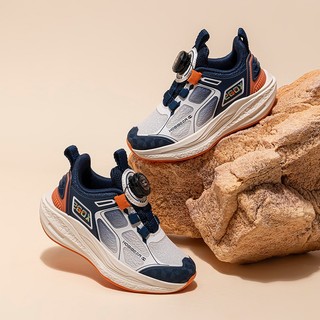 Giày thể thao bé trai HOBIBEAR EK1018 Orange Navy siêu nhẹ, vải mesh thoáng khí - đế EVA chống trượt