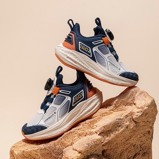 Giày thể thao bé trai HOBIBEAR EK1018 Orange Navy siêu nhẹ, vải mesh thoáng khí - đế EVA chống trượt