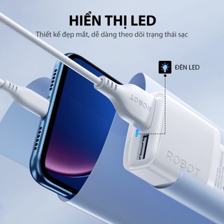 Cốc Sạc ROBOT RT-K9S/ RT-K9SC - 2 Cổng Sạc Ra Sạc USB Tặng Kèm Cáp Micro/ Type-C Dài 1m