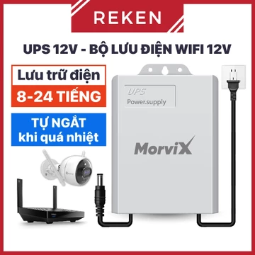 Bộ lưu điện 12V lưu điện wifi và camera ngoài trời MORVIX, ups wifi 12v trữ điện từ 8-12H