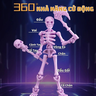 Mô Hình Bộ Xương 3D Dummy 13 Nhân Vật Hành Động Skeleton Man Trick Mô Phỏng Di Chuyển Khớp Linh Hoạt Tặng Kèm Phụ Kiện