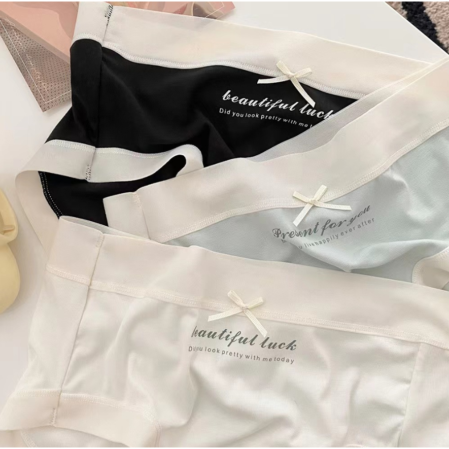 [Peinn] quần lót nữ cạp cao cotton lụa kháng khuẩn siêu mềm cạp viền lụa QLS55