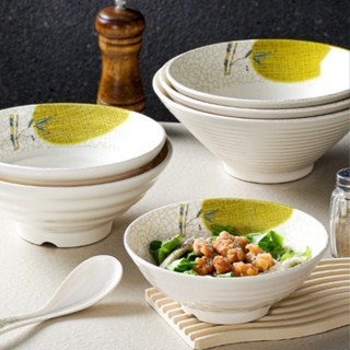 Bát Tô Phíp ( Melamine A5 ) Hoa Văn Hình Lá Tre Dùng Cho Nhà Hàng Khách Sạn 008A600