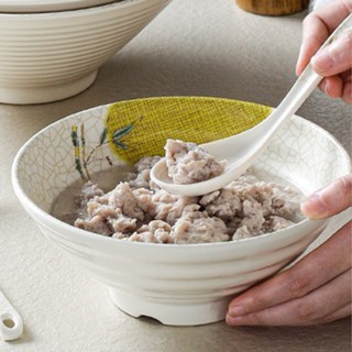 Bát Tô Phíp ( Melamine A5 ) Hoa Văn Hình Lá Tre Dùng Cho Nhà Hàng Khách Sạn 008A600