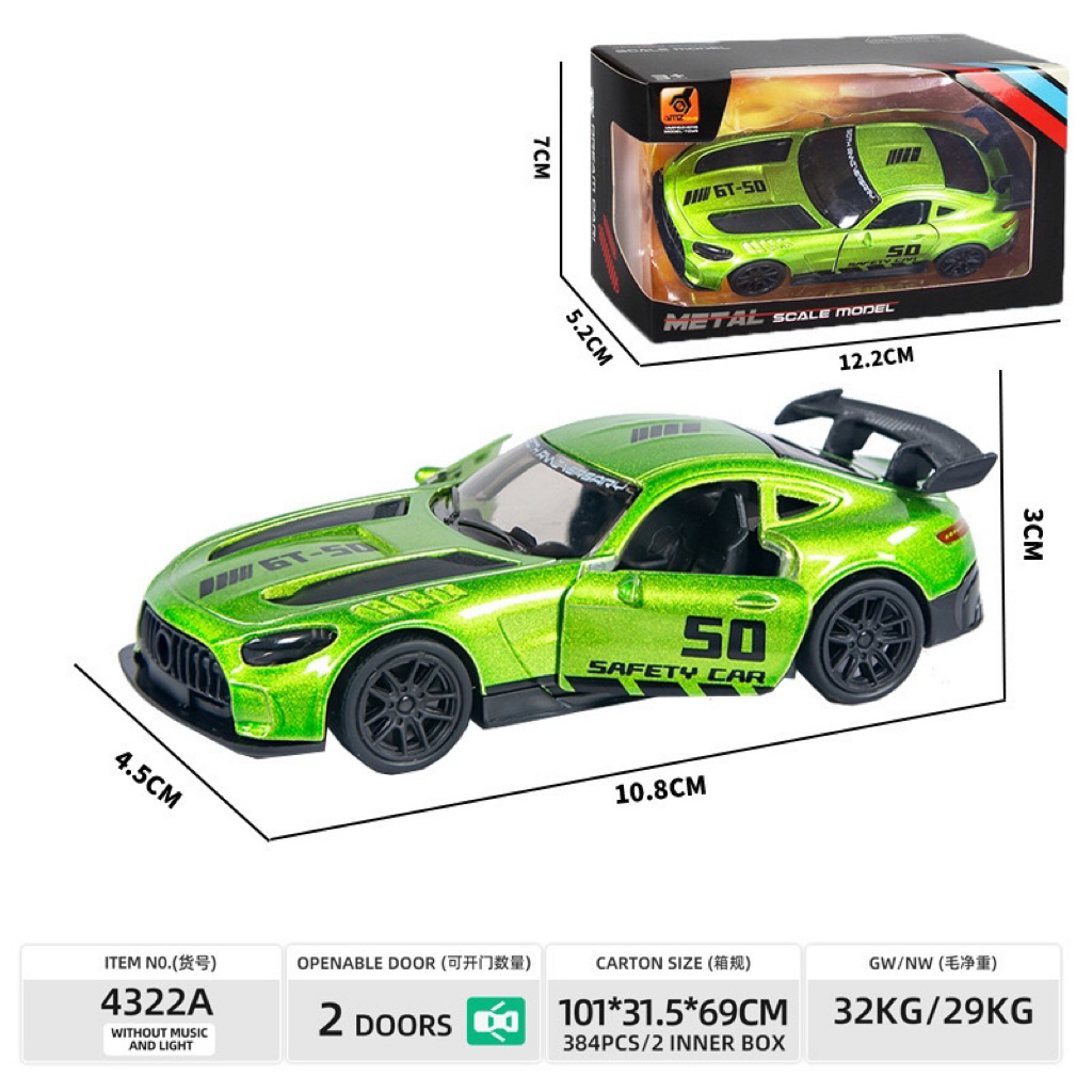 (Xe mô hình) Xe Đua mở cánh - Hợp kim kết hợp nhựa Abs - Tỉ lệ 1:43 -mở được cửa