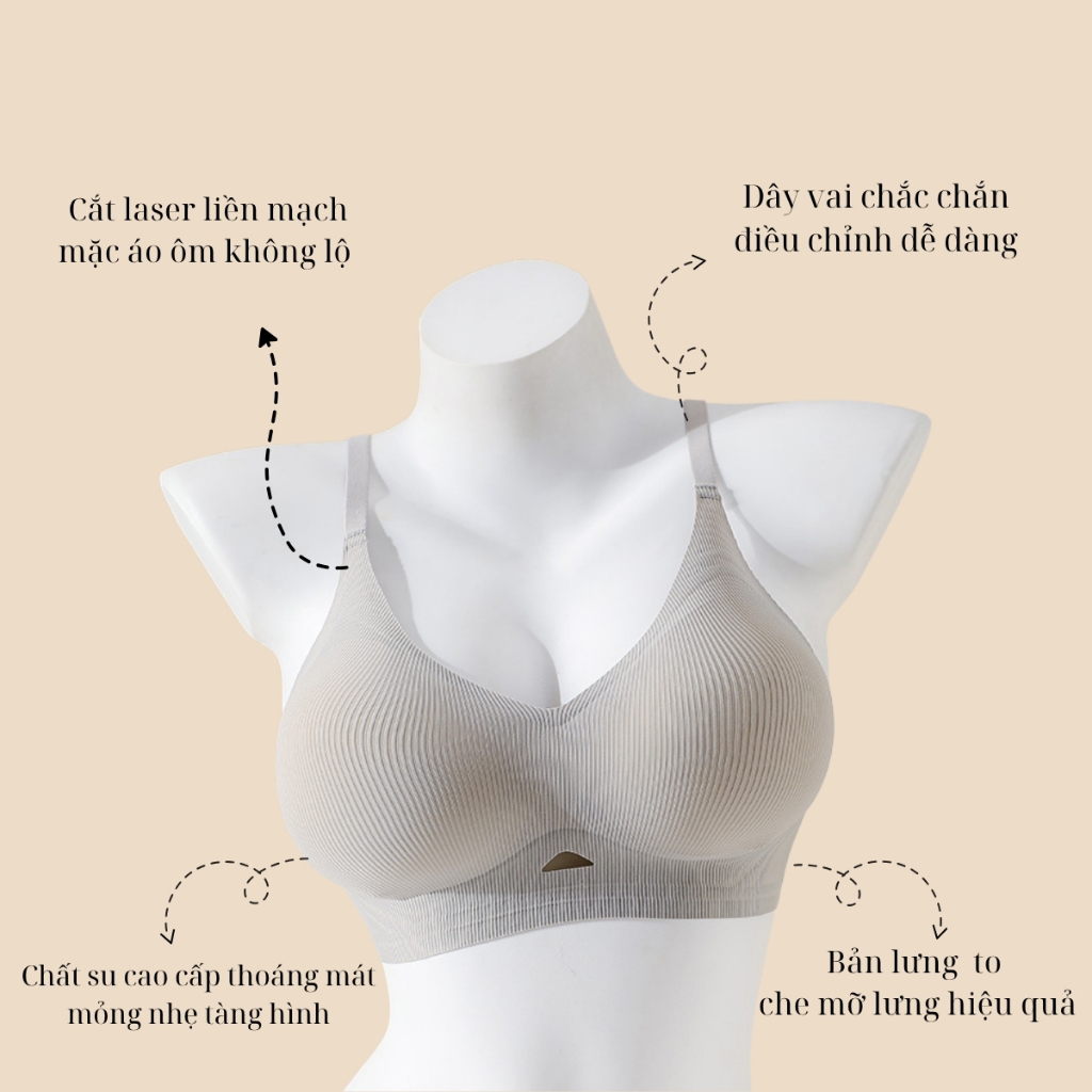 [Peinn] Áo Lót Nữ , Áo Ngực Nữ Su Đúc Mỏng Mút Đệm 3CM Tròn Gom Quả Chống Xệ Tàng Hình ALS50