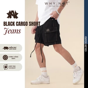 - Quần Short Jean Nam Túi Hộp WHY.NOT CARGO SHORT Rộng Trên Gối- Quần Đùi, Quần Sooc Bò