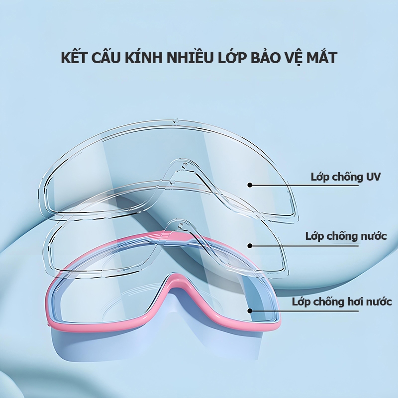 Kính bơi trẻ em BABYTREE gọng silicon tích hợp bịt tai hiện đại cao cấp cho bé 7-16 tuổi