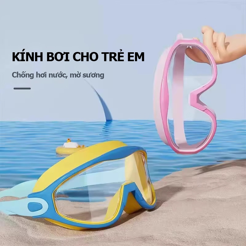Kính bơi trẻ em BABYTREE gọng silicon tích hợp bịt tai hiện đại cao cấp cho bé 7-16 tuổi