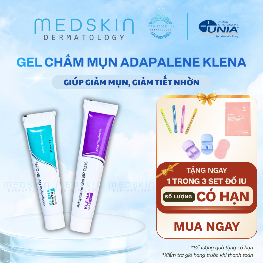 Gel Chấm Mụn Adapalene Klena - Hỗ Trợ Giảm Mờ Thâm, Mụn Ẩn, Mụn Trứng Cá, Cải Thiện Làm Sáng Da