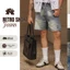 - Quần Short Nam Jean WHY.NOT Retro Blue Jeans Form Trên Gối - Quần Đùi Nam Xanh Retro
