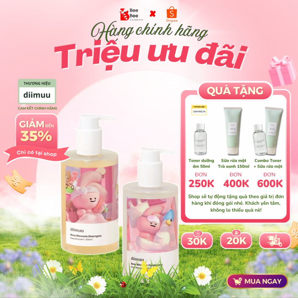 Dầu Gội Và Dầu Xả Cho Tóc Hư Tổn - DIIMUU ROSE BLOSSOM SHAMPOO ...