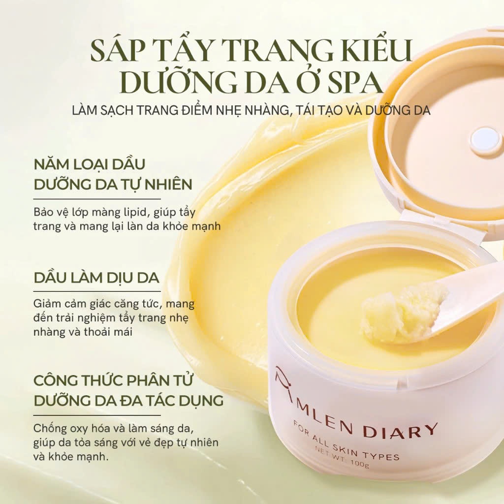 Tẩy Trang Dạng Sáp Mlen Dairy – Công Thức Thực Vật, Dưỡng Ẩm Cho Da Nhạy Cảm 100g | NHÍM HOUSE