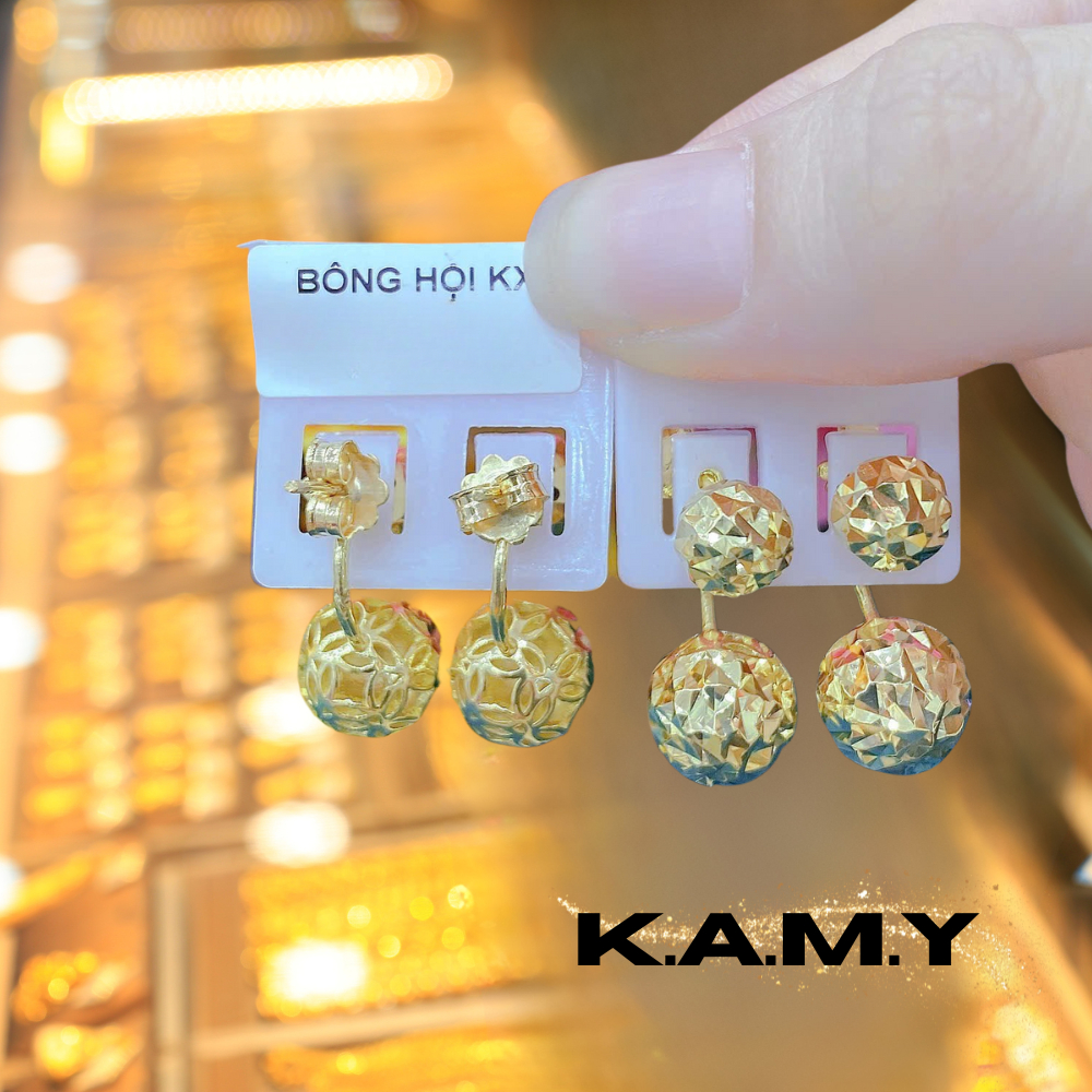 Bông Tai Nữ Trái Châu Kim Tài Mạ Vàng 18K Sang Trọng – Khuyên Tai Đá CZ Lấp Lánh Thời Trang Cao Cấp