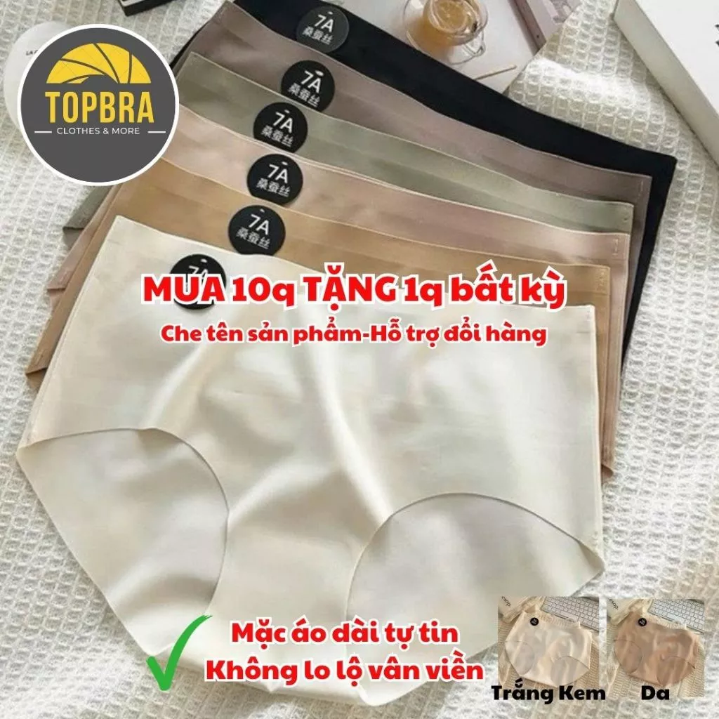 COMBO 5-10 Quần Lót Nữ Đúc Su 7A Phù Hợp Mặc Áo Dài Tàng Hình Chống Lộ Viền Không Đường May