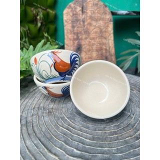 Chén Soup Cao Cấp Vẽ Con Gà Trống Cổ Xưa Đường Kính 10cm - Gốm Xưa Cho Người Hoài Niệm - Gốm Lái Thiêu - Gốm Nam Bộ