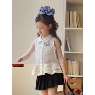 [B&G] Sét váy áo sát nách chấm bi phối bèo đi cùng chân váy xòe xinh xinh cho bé gái từ 10-45kg