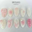 Nailbox Thiết Kế Tiểu Thư, Móng Úp, Móng Tay Giả Đi Biển Vân Nổi Loang Sứa Hồng Nhũ P01