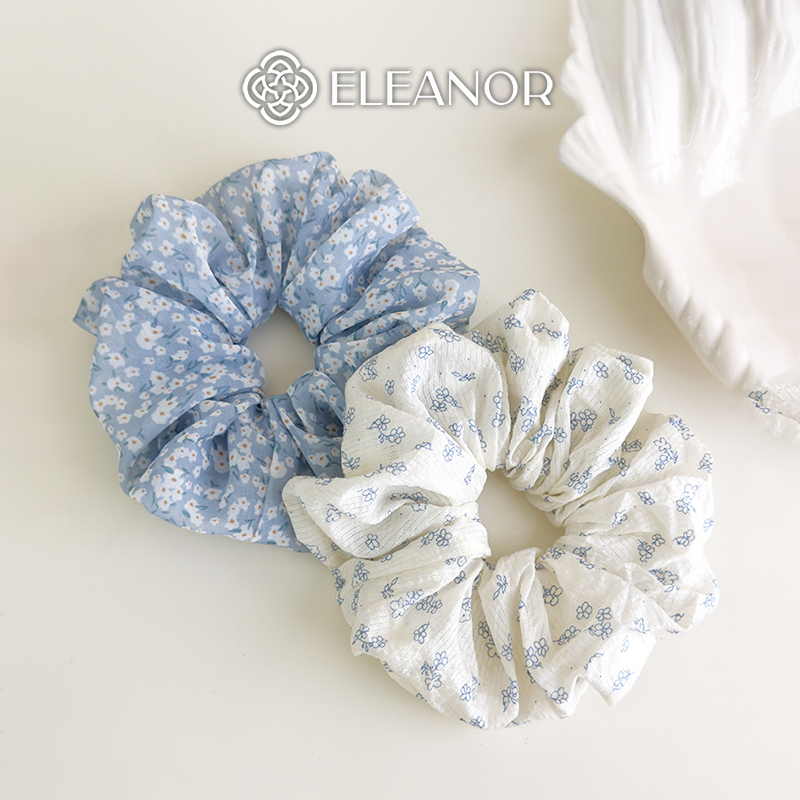 Dây buộc tóc nữ scrunchies Eleanor Accessories to phồng hình hoa phụ kiện tóc cột tóc 10348