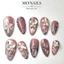 Nailbox Thiết Kế, Móng Úp, Móng Tay Giả Hồng Sậm Mắt Mèo Ánh Trăng Hoa Ly Nổi P02