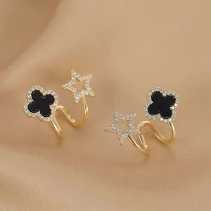 Bông tai nữ bạc cỏ bốn lá đính đá sang chảnh Hoa tai ChicEar Jewelry đính pha lê Zirconia cao cấp