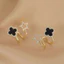 Bông tai nữ bạc cỏ bốn lá đính đá sang chảnh Hoa tai ChicEar Jewelry đính pha lê Zirconia cao cấp
