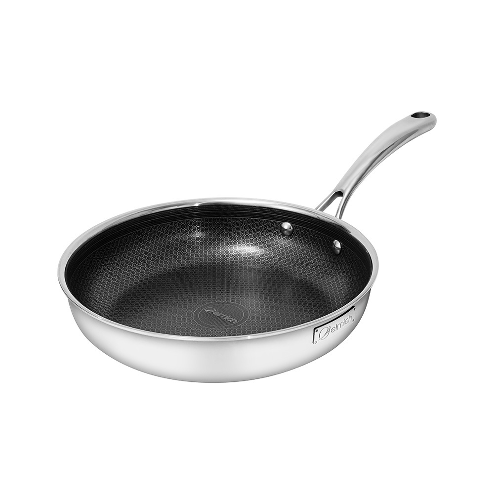 Chảo Chống Dính Tổ Ong Elmich Winner EL2868IC Inox Nguyên Khối Dùng Bếp Từ Size 20-28cm chính hãng