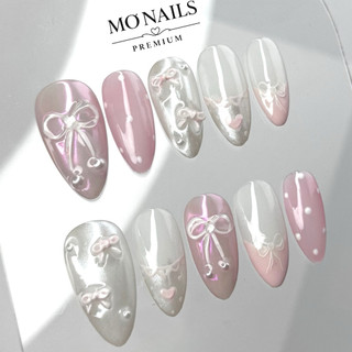 (Mua 1 Tặng 1) Nailbox Thiết Kế Dễ thương, Móng Úp, Móng Tay Giả Tráng Gương Hoạ Tiết Nổi P05