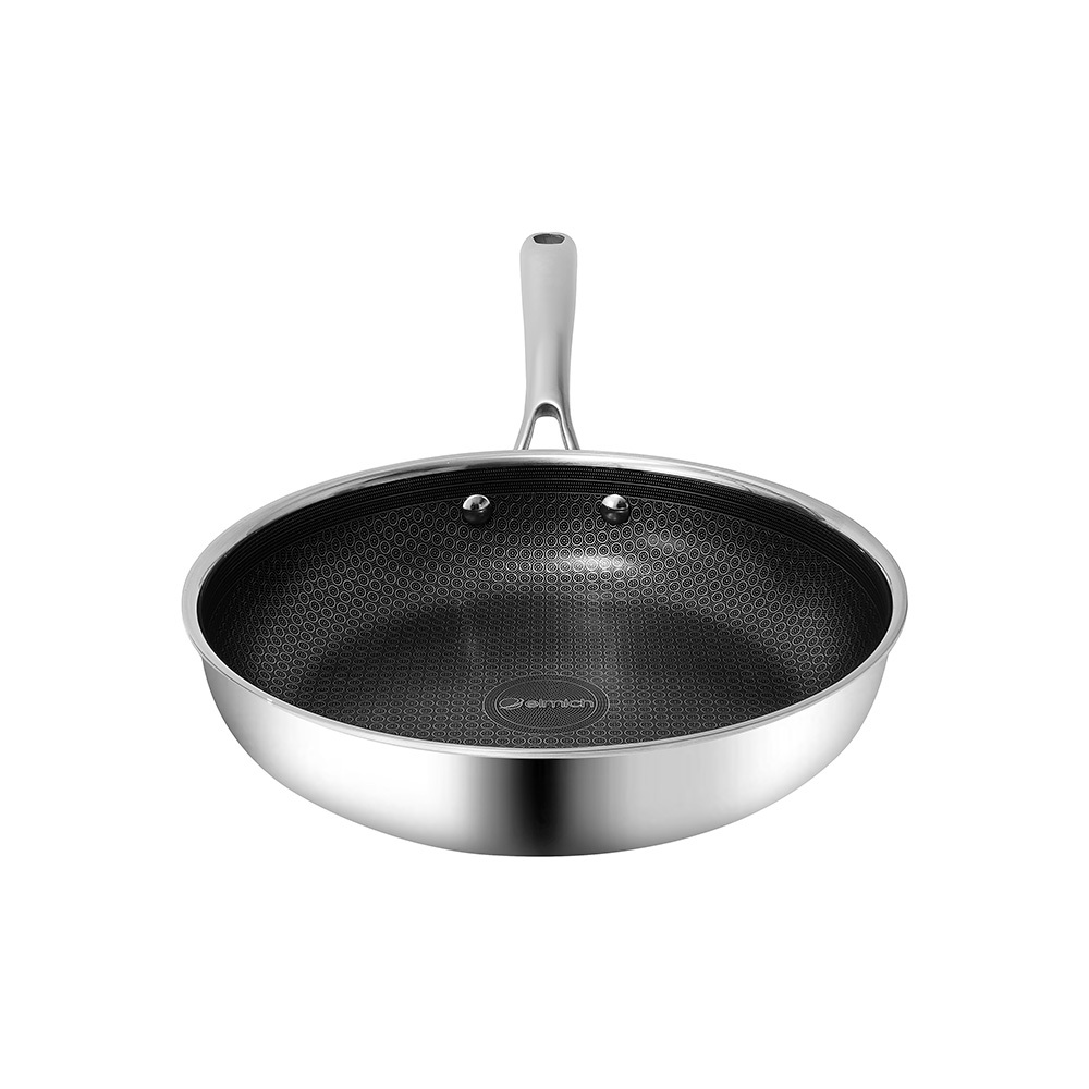 Chảo Chống Dính Tổ Ong Elmich Winner EL2868IC Inox Nguyên Khối Dùng Bếp Từ Size 20-28cm chính hãng
