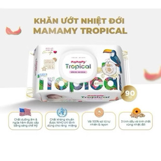 Khăn Ướt Mamamy Tropical 90 Tờ – Khăn Giấy Ướt Tiện Lợi Cho Bé