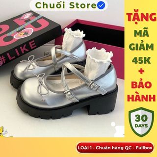 Giày lolita nữ da PU tổng hợp dệt vải đế cao su dễ phối đồ thanh lịch nữ tính nhẹ nhàng
