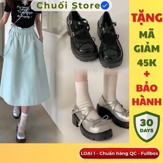 Giày lolita nữ da PU tổng hợp dệt vải đế cao su thanh lịch nữ tính dịu dàng tinh tế