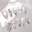 Nailbox Thiết Kế Sang Chảnh, Móng Úp, Móng Tay Giả Dây Bi Tráng Gương Bạc Vẽ P10