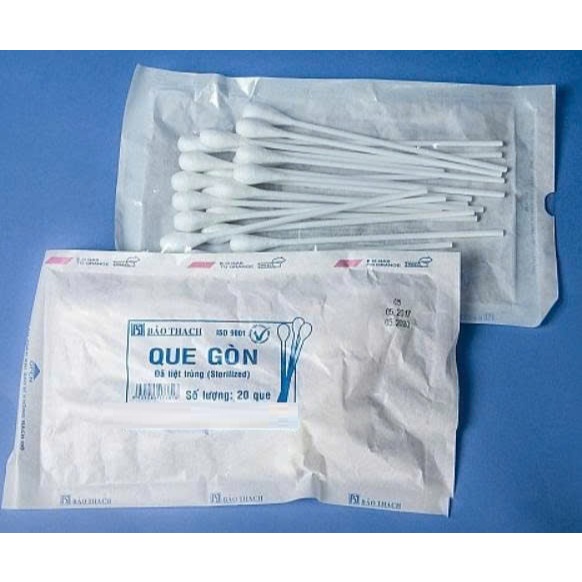 Que gòn tiệt trùng  Bảo Thạch, que gòn đầu to tiệt trùng (Gói 20 cây)