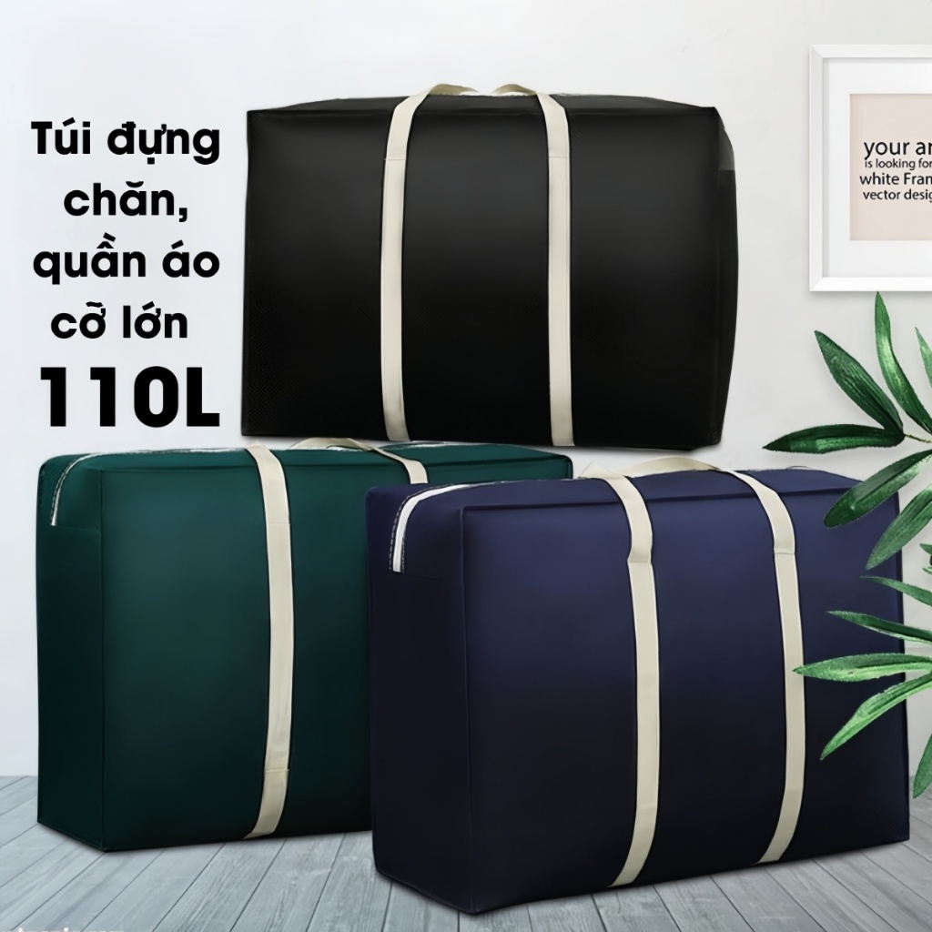 Túi Đựng Chăn Màn, Túi Đựng Quần Áo Cỡ Lớn 110 Lít Bằng Vải Oxford Chống Nước - Túi Đựng Đồ, Hành Lý Về Quê