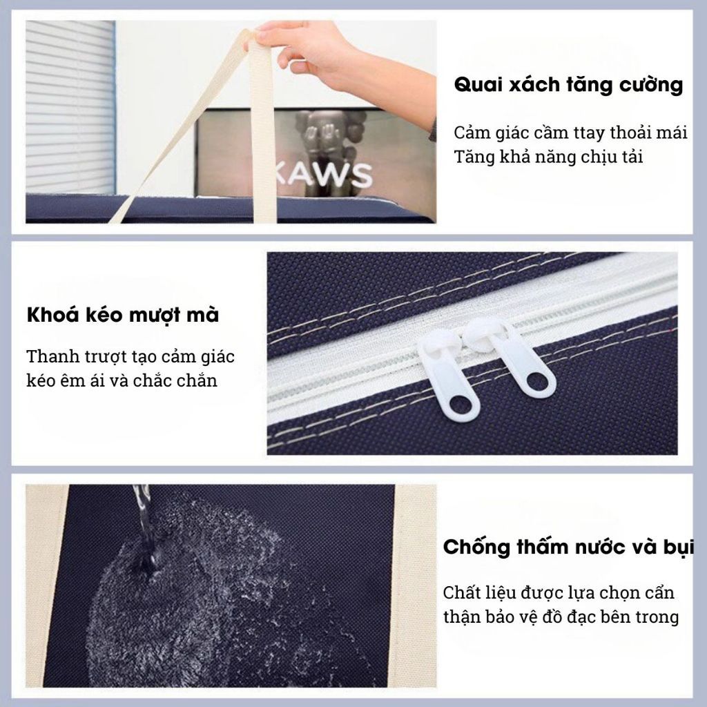 Túi Đựng Chăn Màn, Túi Đựng Quần Áo Cỡ Lớn 110 Lít Bằng Vải Oxford Chống Nước - Túi Đựng Đồ, Hành Lý Về Quê