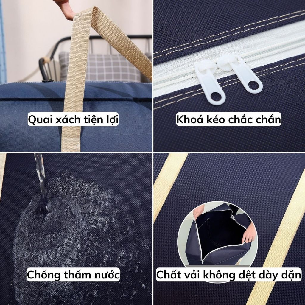 Túi Đựng Chăn Màn, Túi Đựng Quần Áo Cỡ Lớn 110 Lít Bằng Vải Oxford Chống Nước - Túi Đựng Đồ, Hành Lý Về Quê