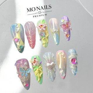 (Mua 1 Tặng 1) Nailbox Thiết Kế, Móng Úp, Móng Tay Giả Hoa Ly Màu Pastel Phong Cách Âu Mỹ P17