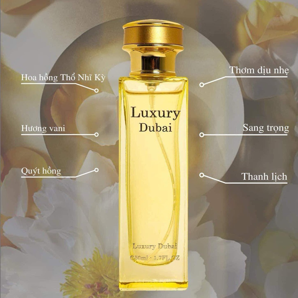 Nước Hoa Luxury Dubai 50ml – Hương Hoa Hồng Thổ Nhĩ Kỳ, Quýt Hồng & Vani Sang Trọng