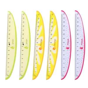 Combo 3 thước kẻ nhựa PVC 15cm họa tiết trái cây nhiệt đới dễ thương
