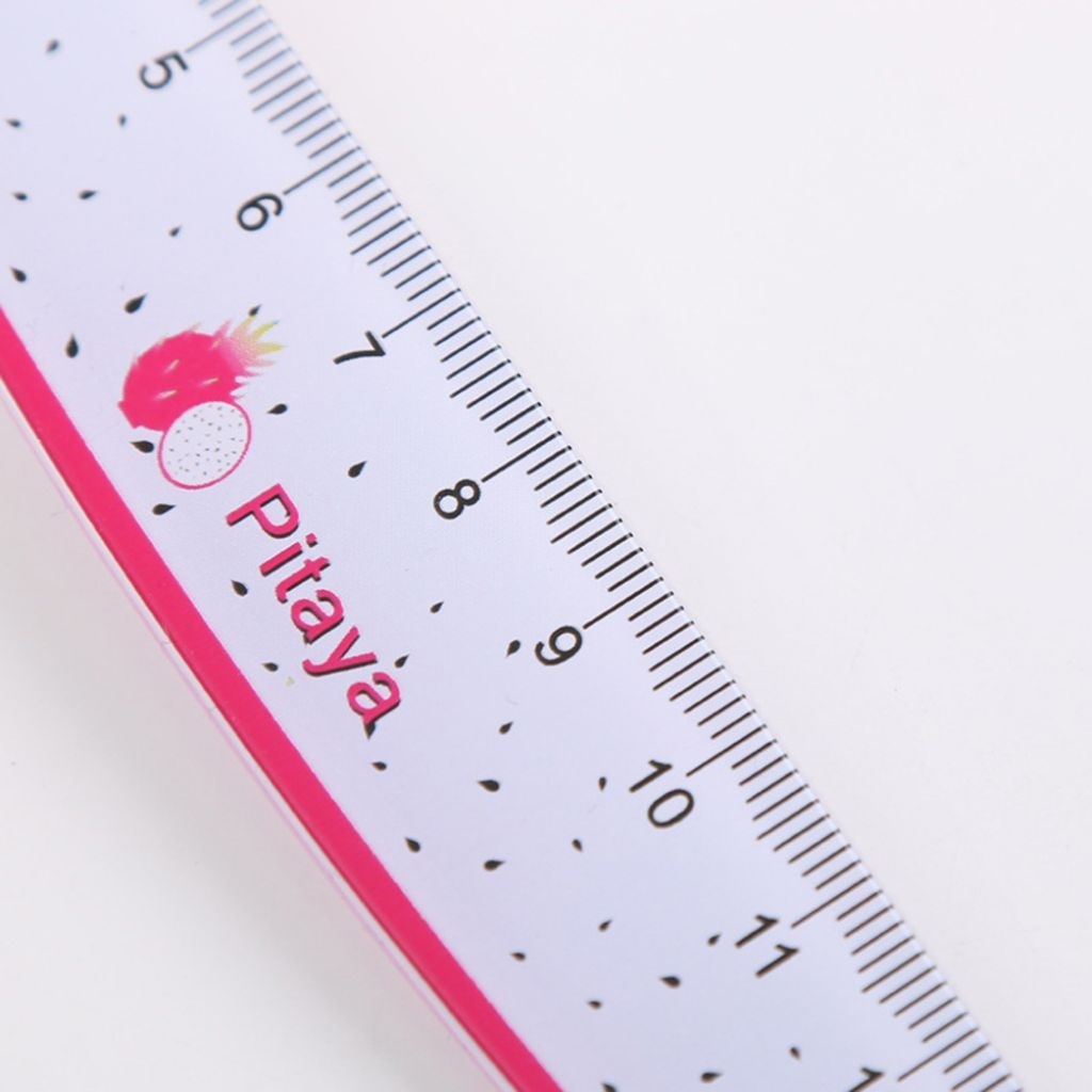 Combo 3 thước kẻ nhựa PVC 15cm họa tiết trái cây nhiệt đới dễ thương