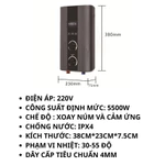 Máy nước nóng trực tiếp, máy nóng lạnh có bơm tăng áp làm nóng nhanh chóng dễ dàng chỉnh nhiệt và tốc độ bơm 2 núm xám — ảnh 5