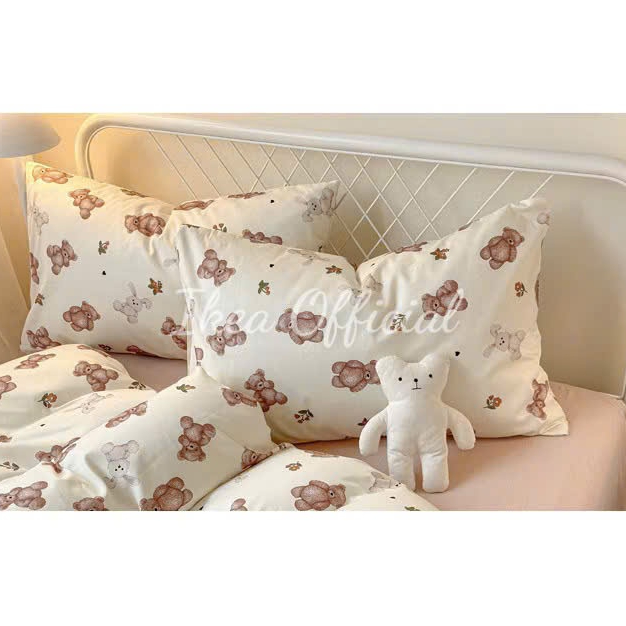Vỏ gối đầu gối nằm cotton đũi xơ mềm mại mát thấm hút mồ hôi phong cách Hàn Quốc 45x65cm